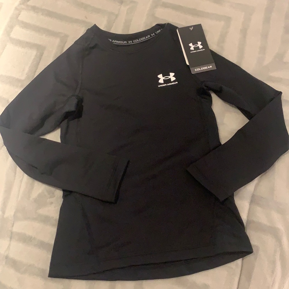 Underarmour long sleeves black shirt kid boy blouse